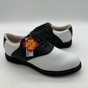 Lady Fairway 1551 Womens Size 7M Vintage Westchester White/BLK Saddle Golf Shoes